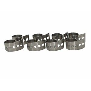 Silver Tone Set of  8  Napkin Rings Holders Curled with Punch Holes Modern Style
